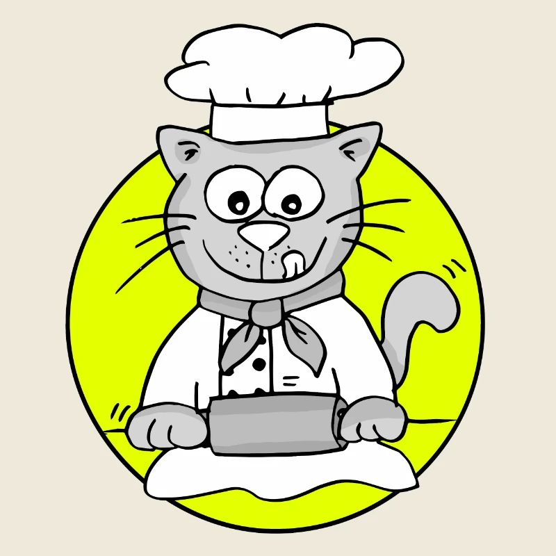 Retro Baker Cat - Profession Baker