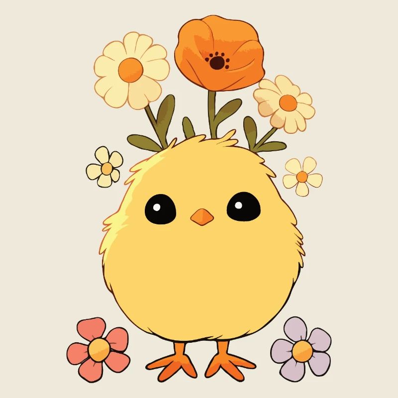 Happy Easter Easter Chick Vintage
