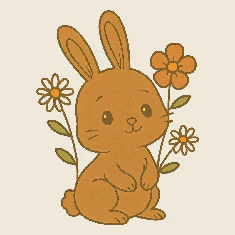 Bunny Bunny Printemps Fleurs Été Jardin de Pâques