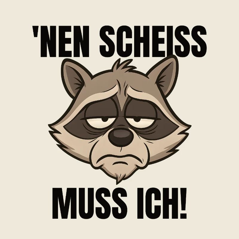 Lustiger Waschbär Spruch Nen Scheiss muss ich