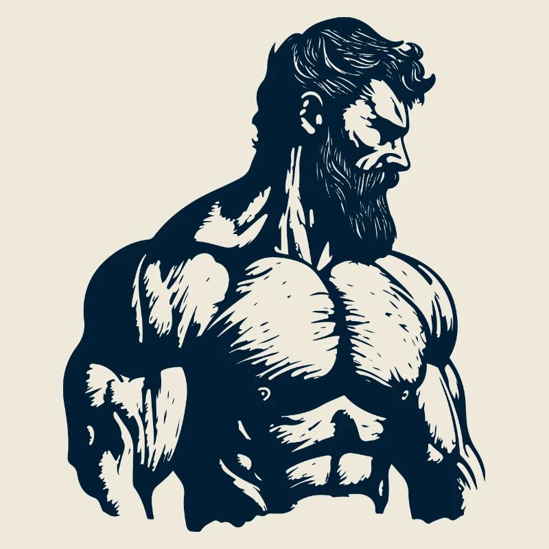 Powerful muscle figure