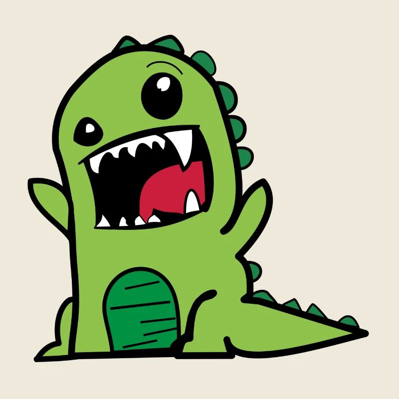 Dinosaure T-Rex Dino Comicstyle en vert
