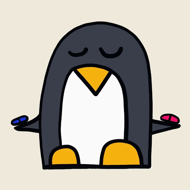 rote Pille oder blaue Pille? Pinguin aus der Matri