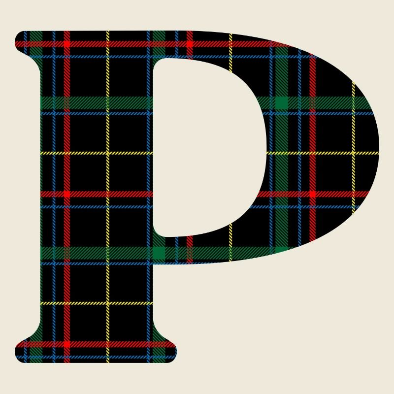 Monogramme p tartan écossais