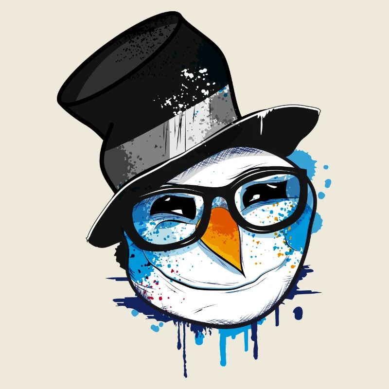 Schneemann mit Nerd Brille