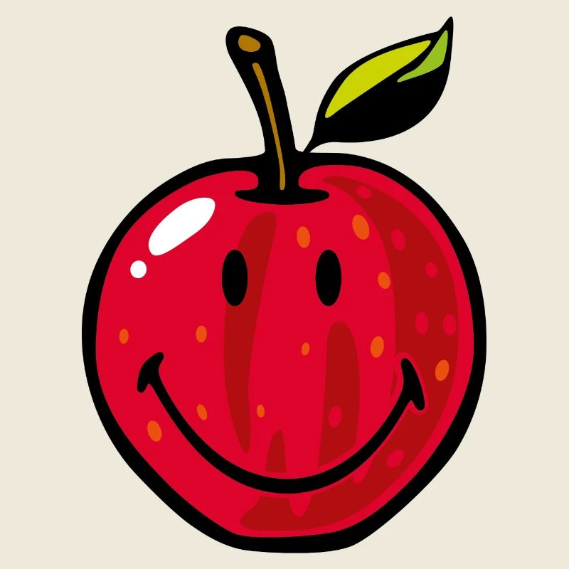 Smiley Red Apple