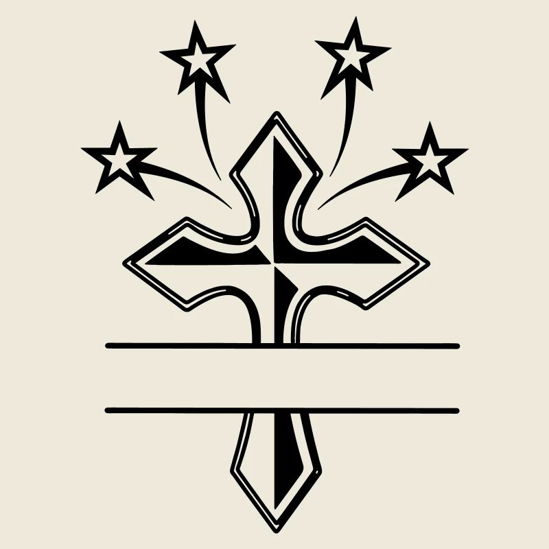 transparent shadow cross 4 stars