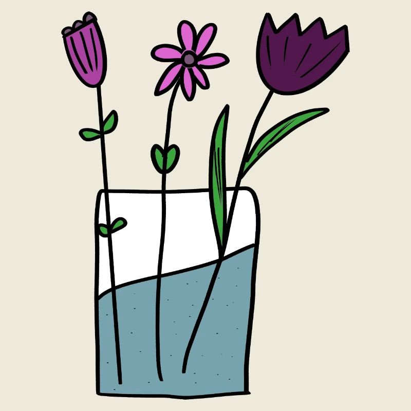 Blumen im Tontopf Design