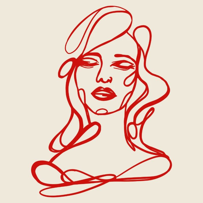 Portrait rouge – Illustration de mode