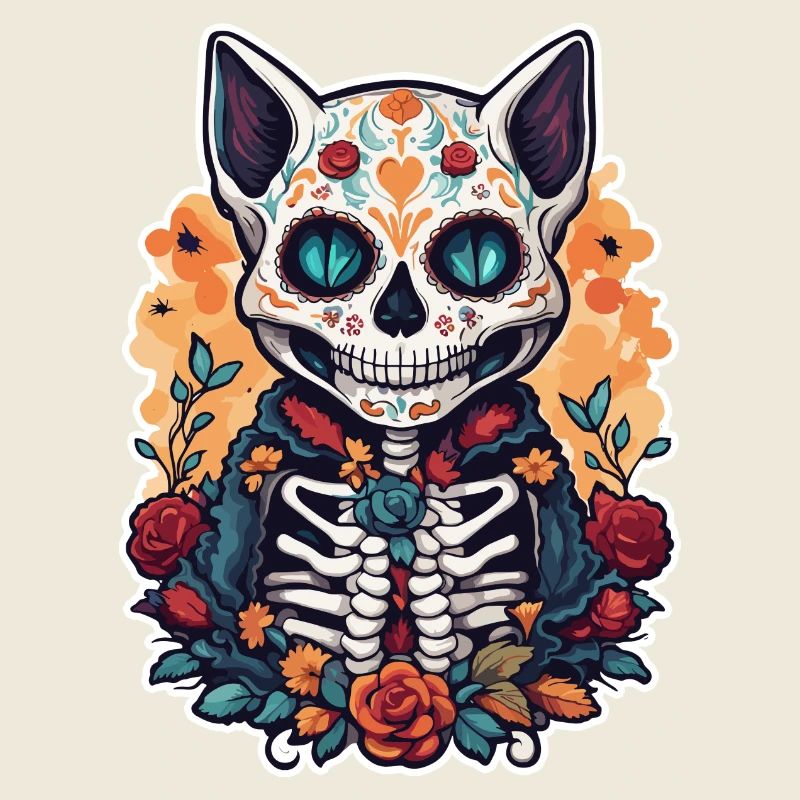 La Catrina/ Tattoo / Mexiko / Tier / Katze