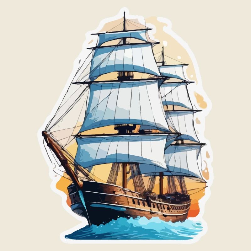 Bateau pirate / Bateau / Mer / Océan / Vagues