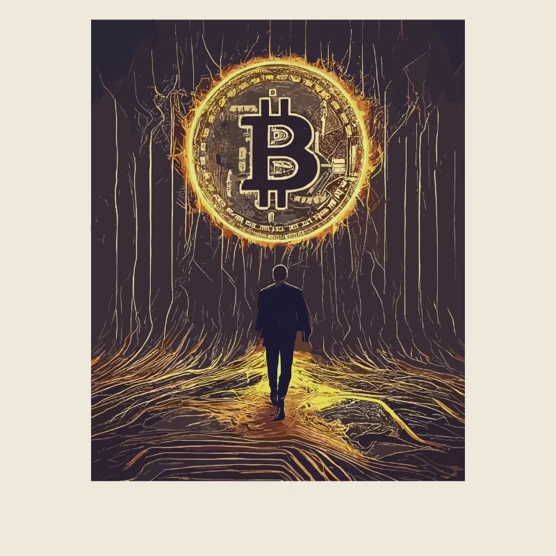 Scène forestière numérique Bitcoin
