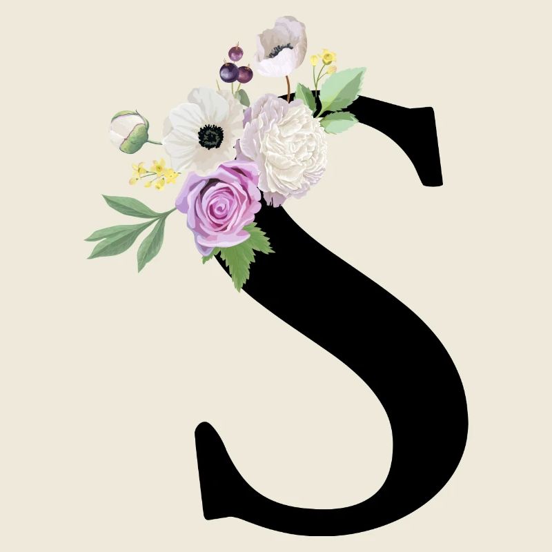 Lettre S floral violet