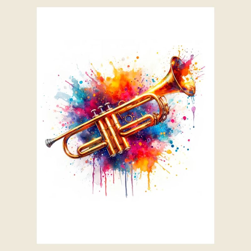 Aquarell-Trompete