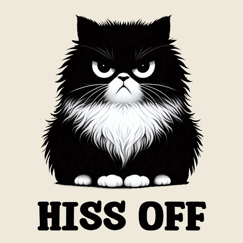 HISS OFF BLACK CAT DOODLE
