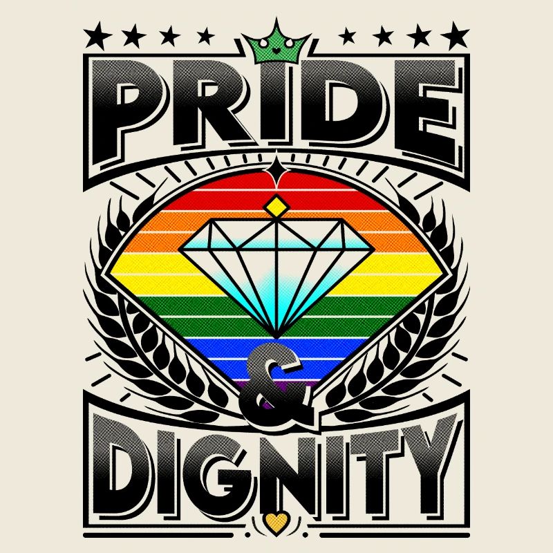 Pride & Dignity LGBT Diamond & Laurel Doodle