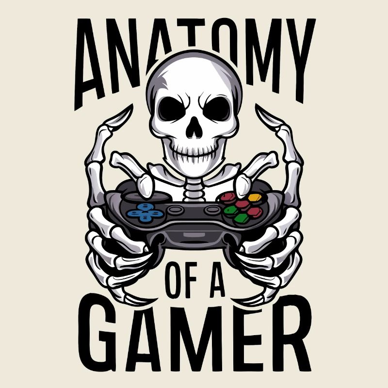 Gamer Skeleton with Game Controller