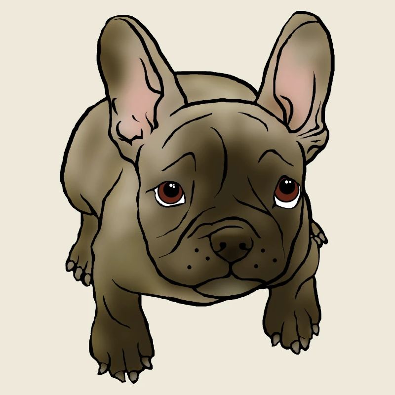 Chiot bouledogue français dans le style BD