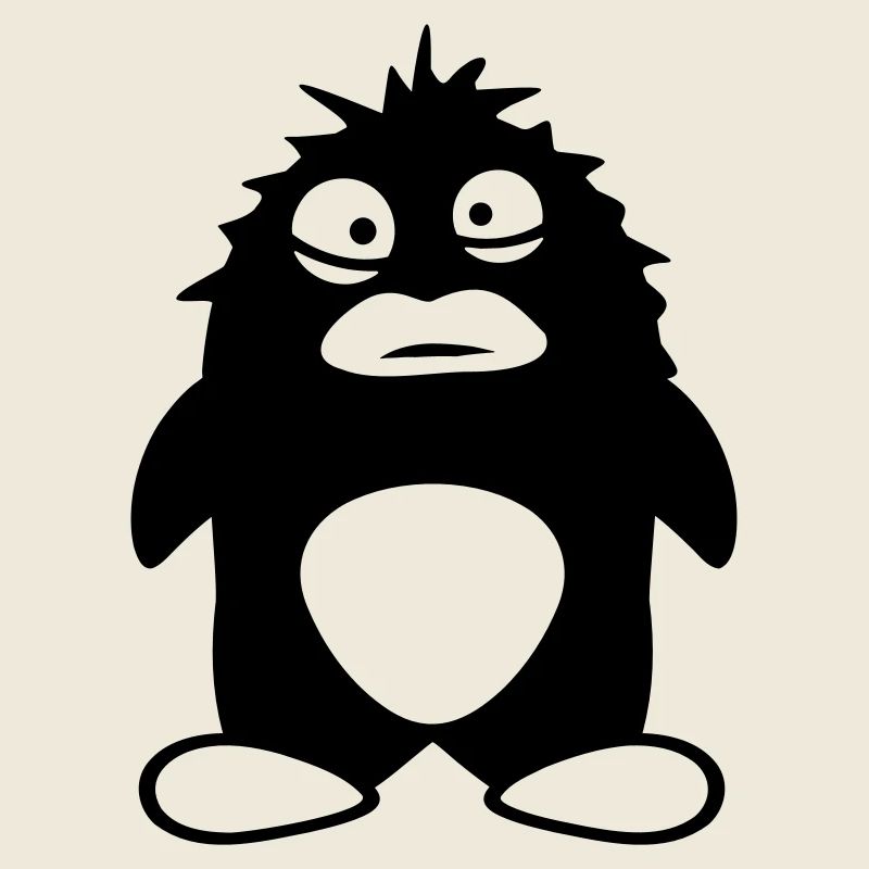 Süßer Pinguin Guckt Dumm Verrückt Komischer Blick