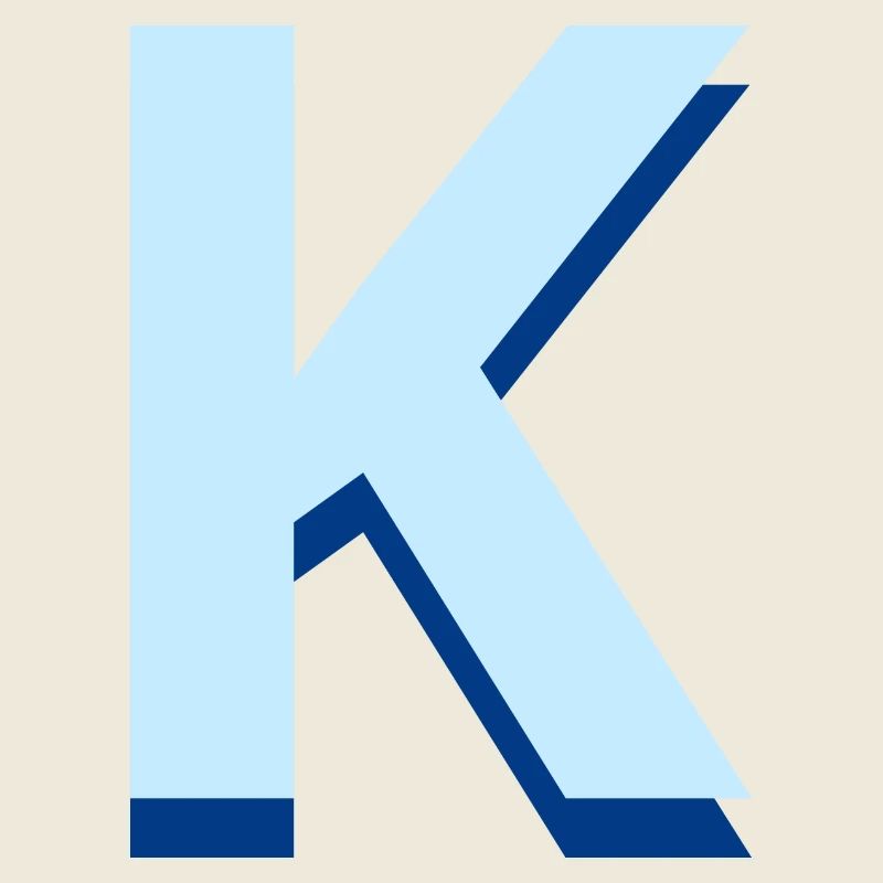 Lettre k bleu pop et moderne
