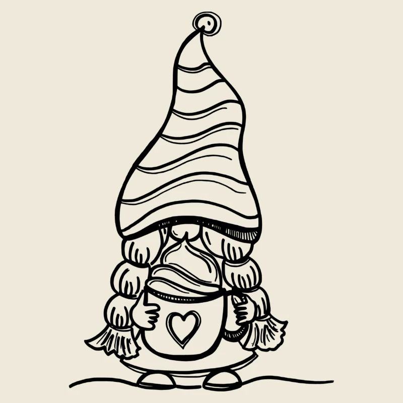 Little dwarf with warm cocoa