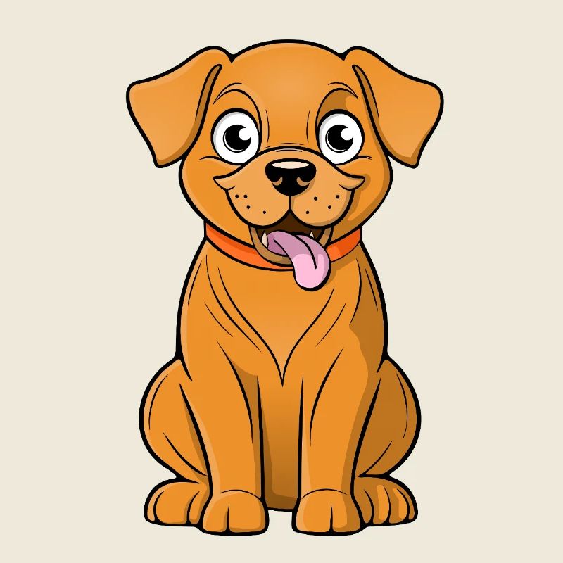 Chien brun joyeux et mignon