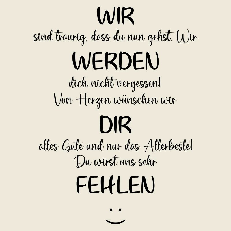 wir werden dir fehlen