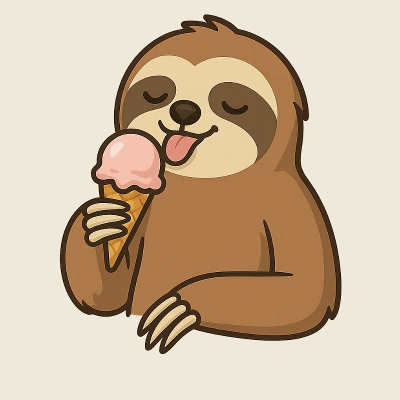 faultier mit Eis