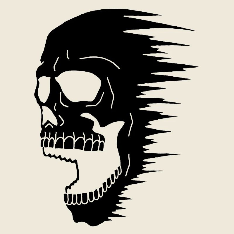 Crâne noir et vitesse