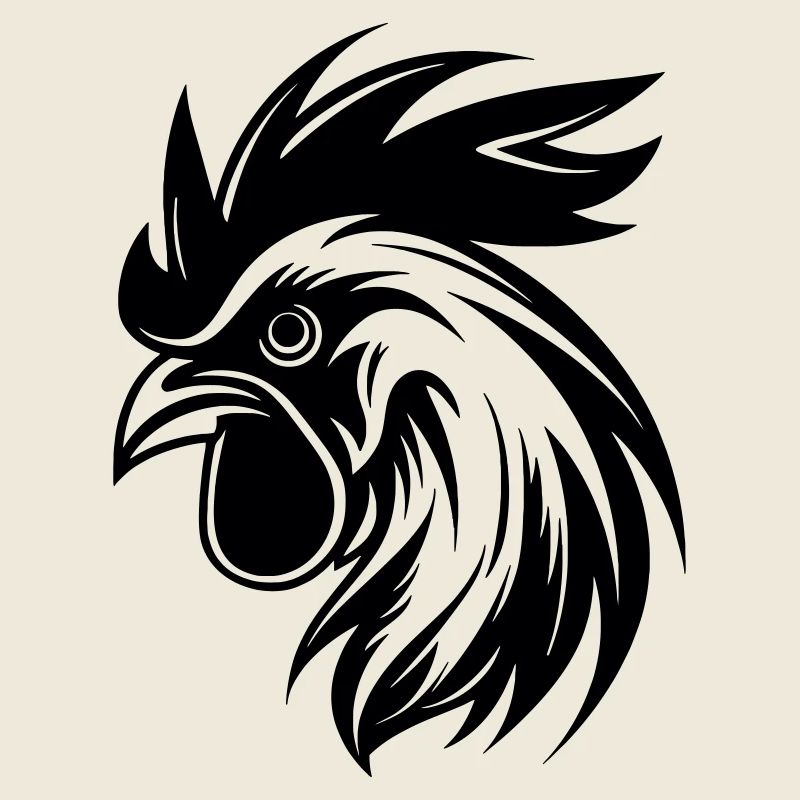 Rooster Head Vector Art