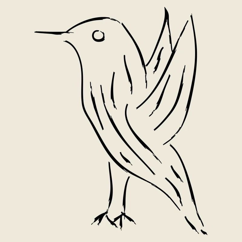 Calligraphie Japonaise Style Oiseau