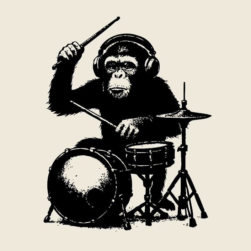 Grim monkey on drums