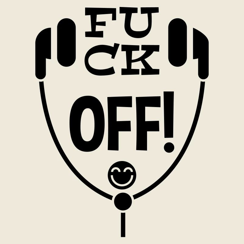 Humorous Headphone Artwork Featuring Unique Text a