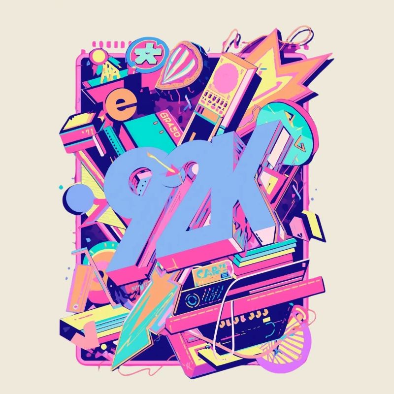 Neon 90er Retro Teaser Y2K