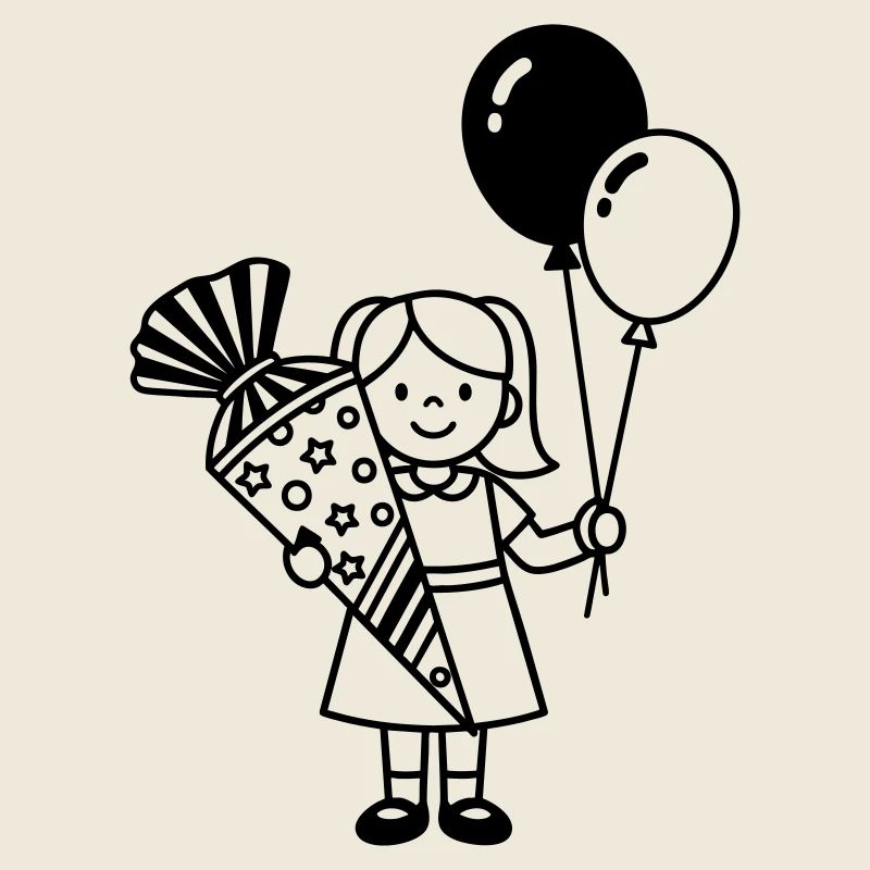 Einschulung Mädchen mit Schultüte