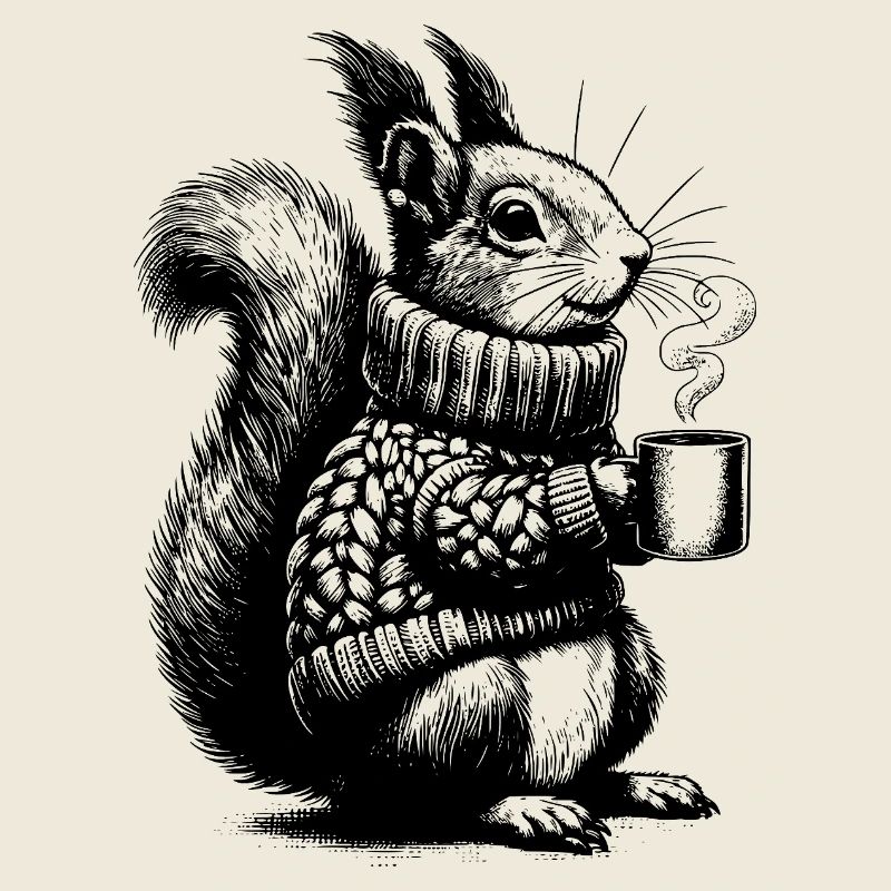 Squirrel with tea