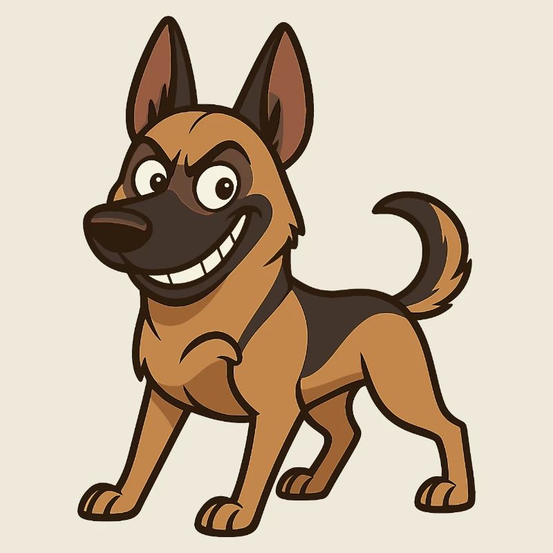 Naughty Malinois Comic Dog