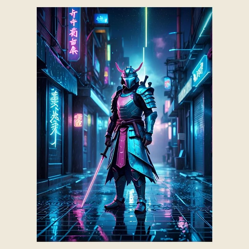 Neon-Samurai der Nacht