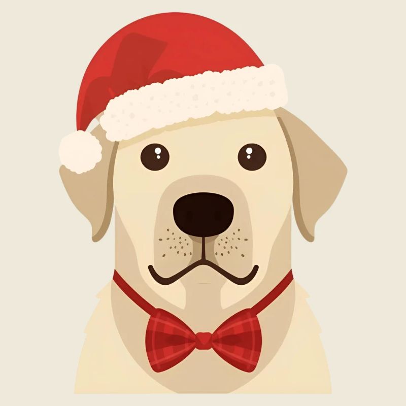 Golden Retriever Flat Noël Design