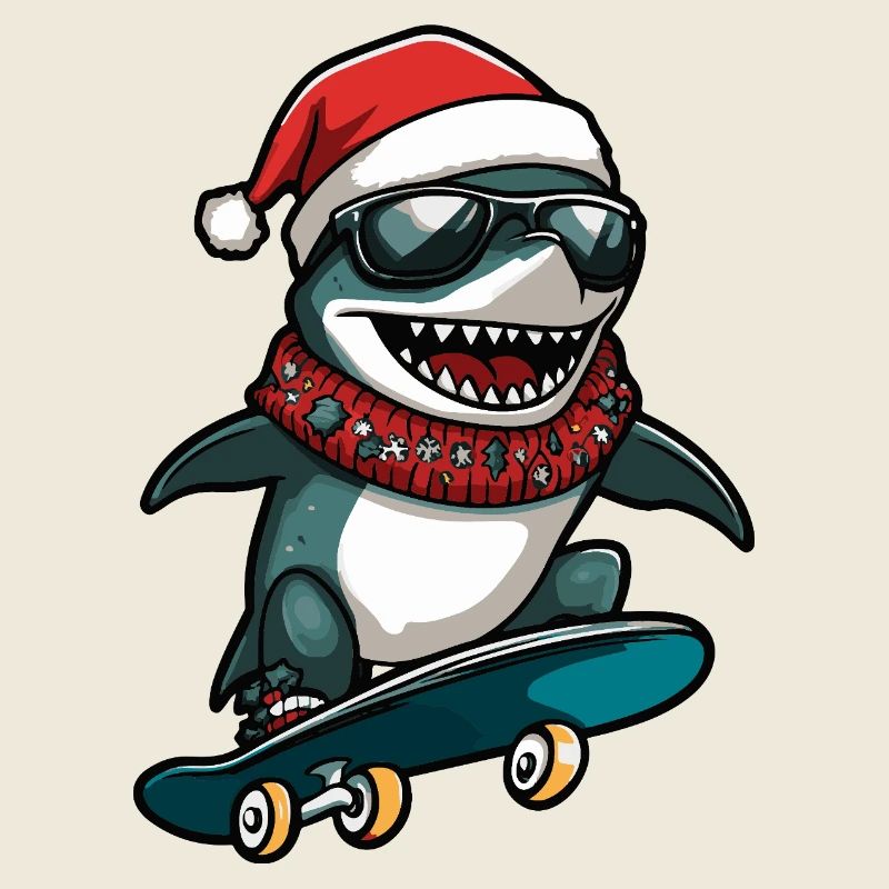 requin Noël drôle