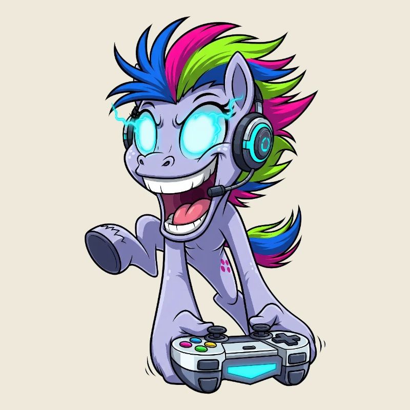 Pegasus de jeu étincelant avec casque
