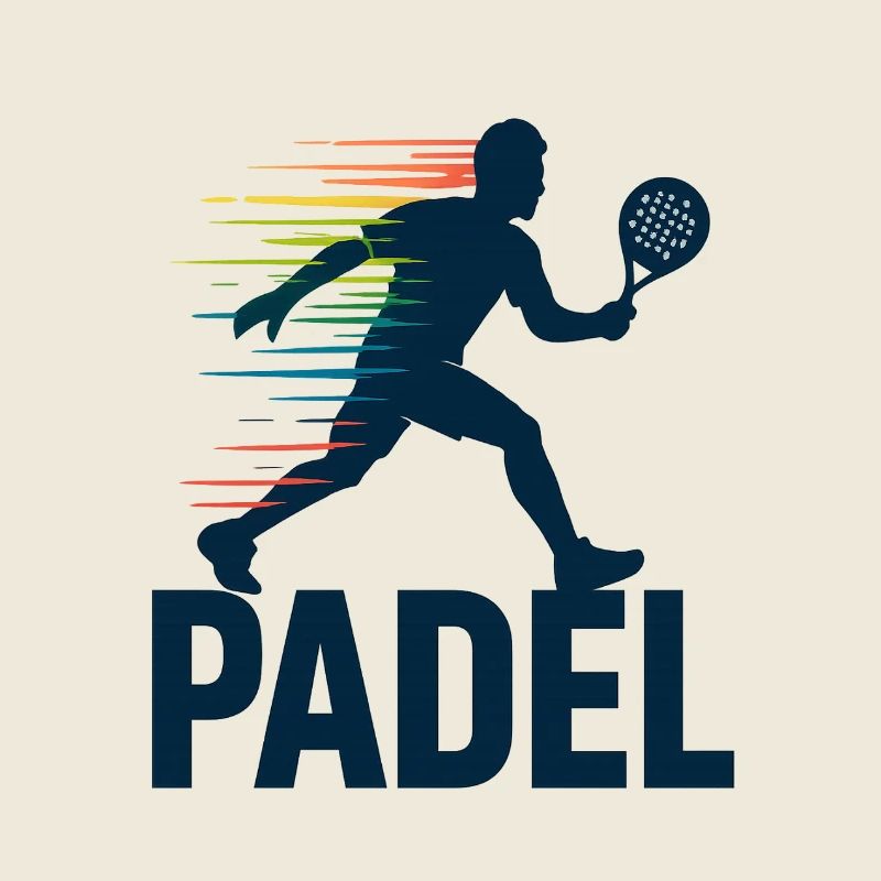Padel Silhouette im Regenbogen