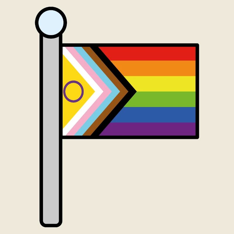Inclusive Progress Pride flag pole
