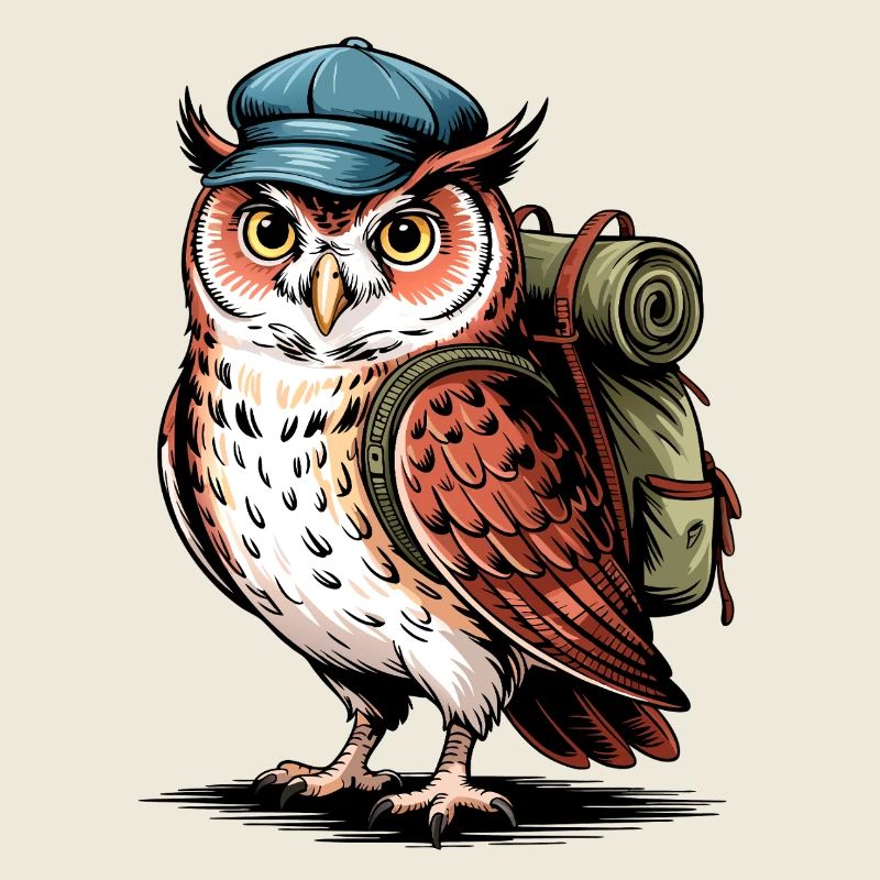 Abenteuer Eule mit Rucksack