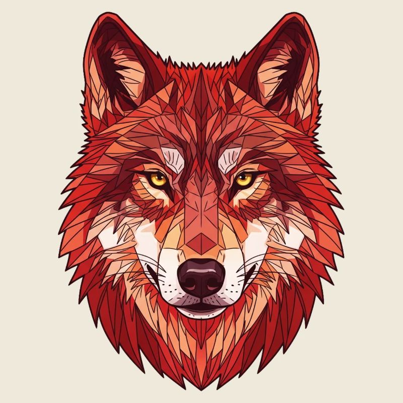 Geometric Red Wolf