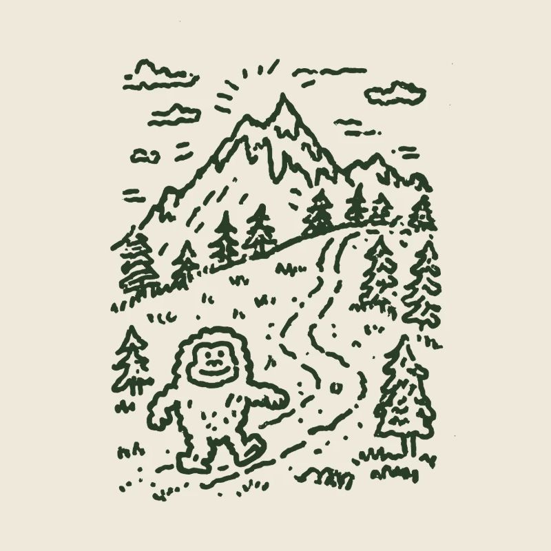 Bergwanderer im Waldlandschaft