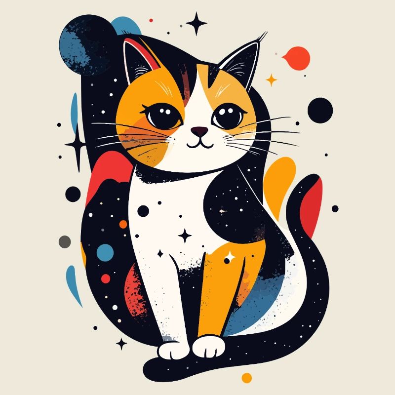 Pop Art Cat Cosmos Digital Art Motif