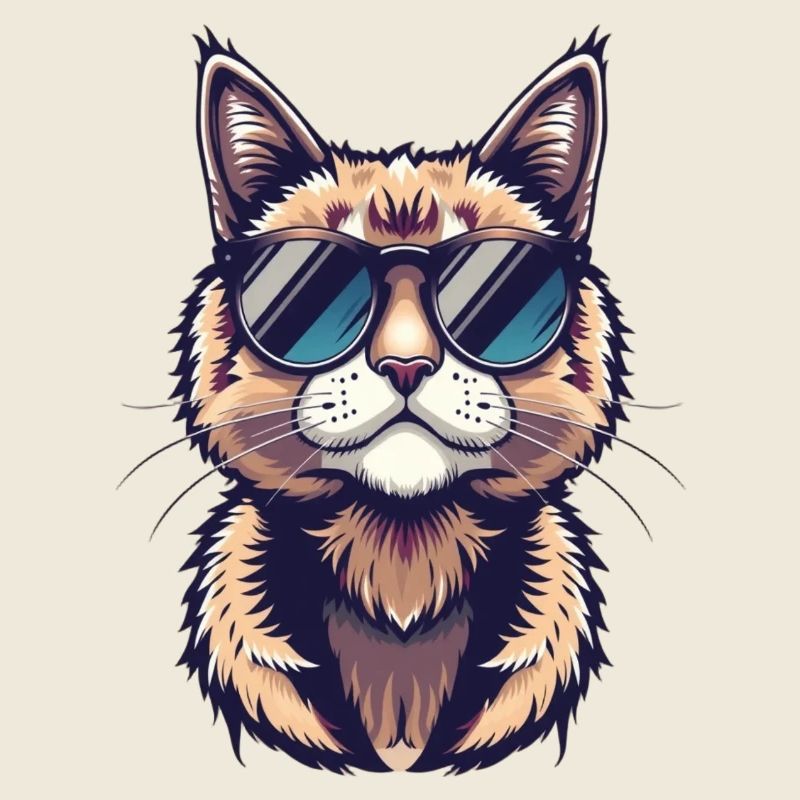 coole Katze mit Sonnenbrille Tigerkatze