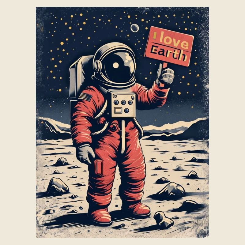 Astronaut with message