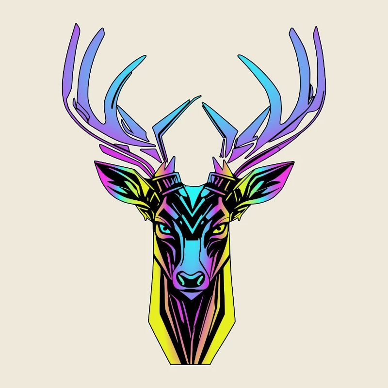 Neon-Hirschkopf